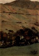 Egon Schiele, Hauser vor Berghang